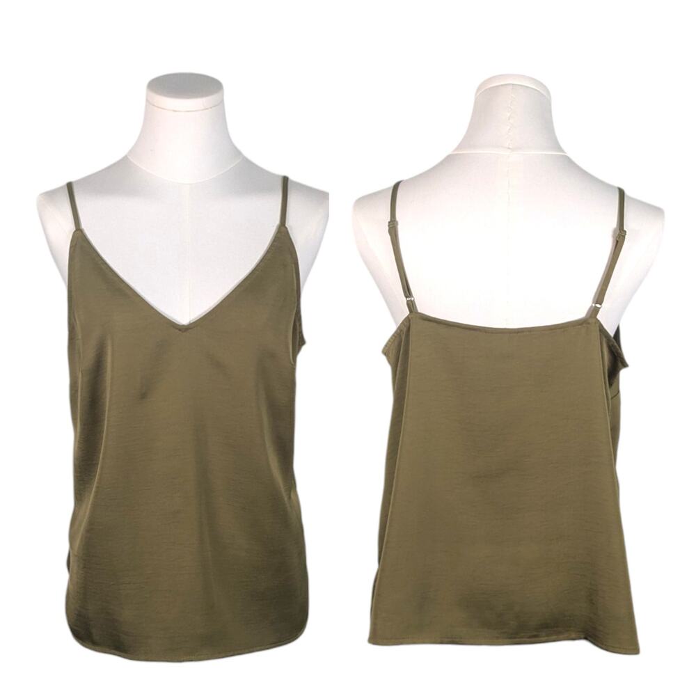A New Day Olive Green Satin Camisole Women’s Small